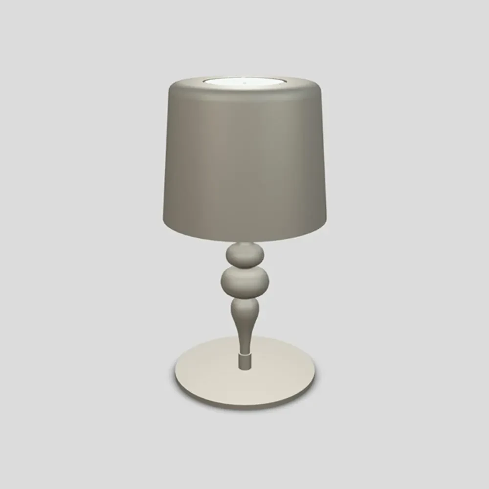 Lampada Da Scrivania Contemporanea Eva D30Cm In Plastica Bianca E Alluminio