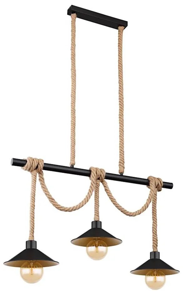 Globo 15690-3H - Lampadario a sospensione su cavo DIANA 3xE27/60W/230V nero