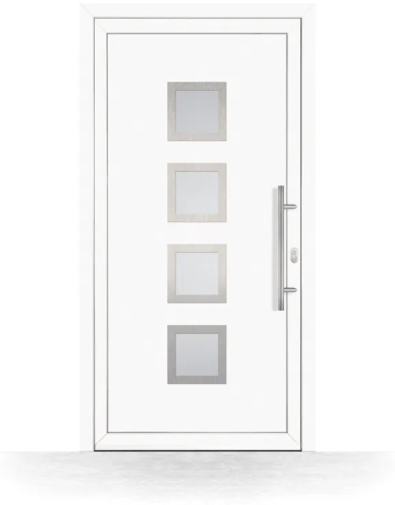 Portoncini in pvc, doppi vetri, bianco, 760 x 1885 mm ou su misura, modello Velletri, configura individualmente