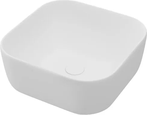 Lavabo da appoggio Kros quadrato in ceramica L 39 x H 14 x P 40 cm bianco opaco piletta non inclusa