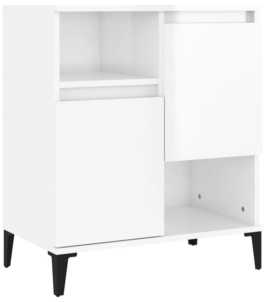 Credenza bianco lucido 60x35x70 cm in legno multistrato