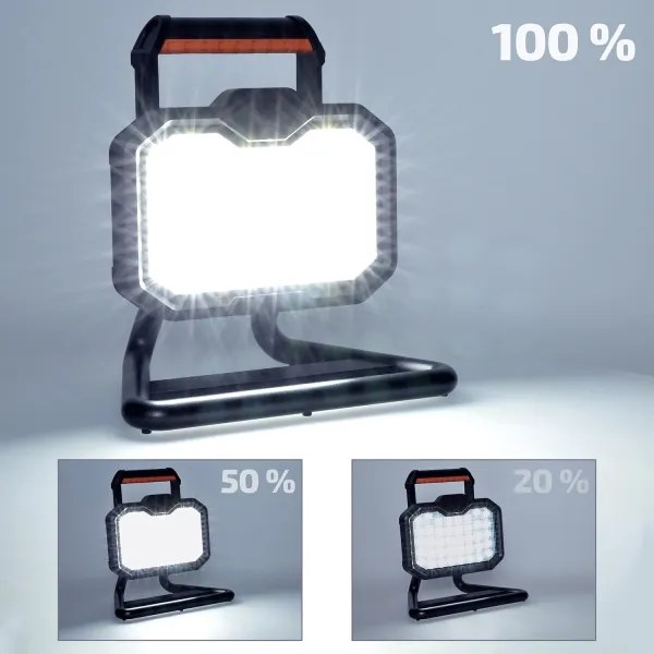 Solight WM-20W-RE-LED Proiettore ricaricabile dimmerabile LED/20W/4400 mAh 4000K IP54