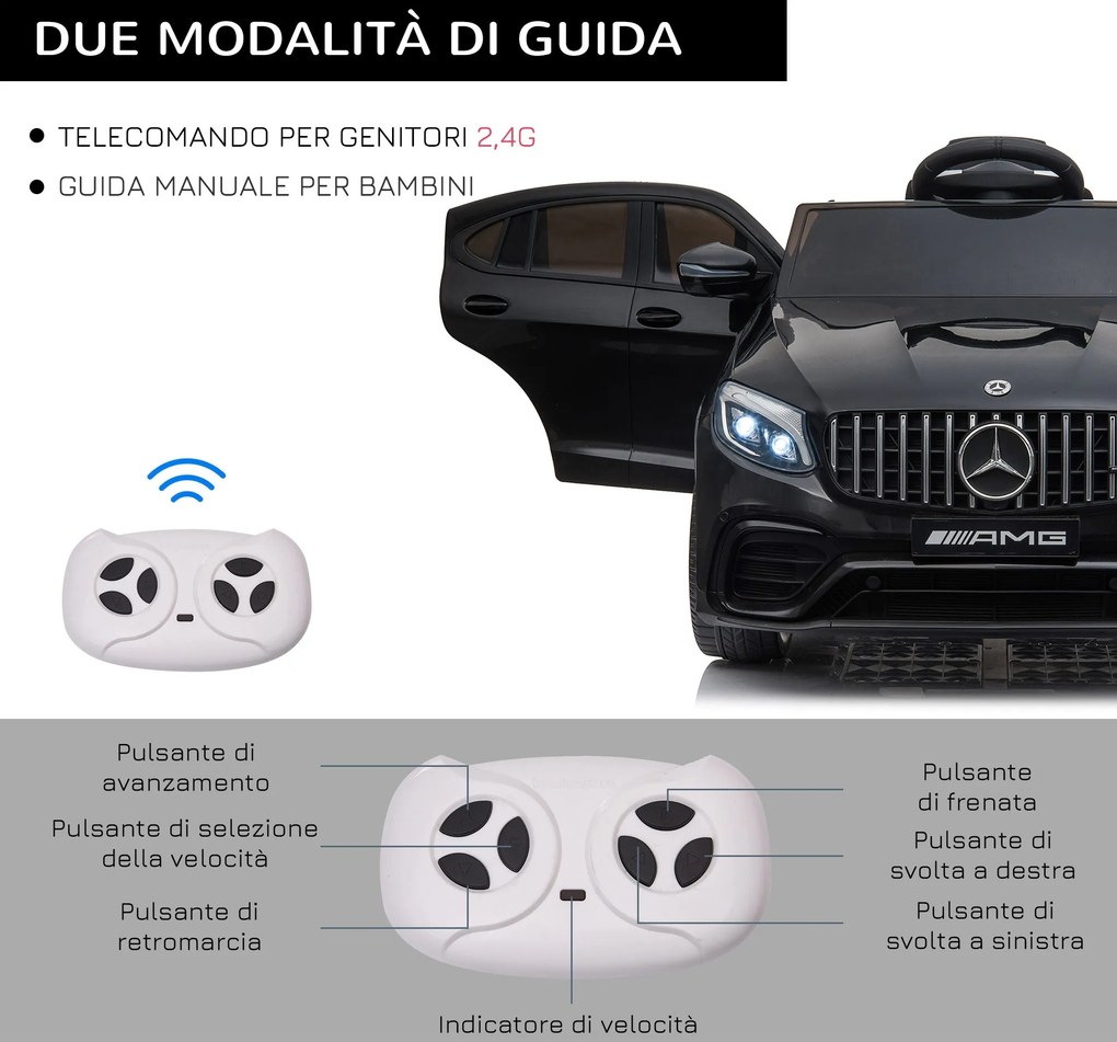 Macchina Elettrica per Bambini 12V con Licenza Mercedes GLA 45 AMG Nera...