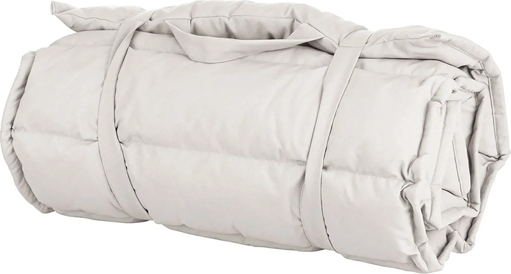 Cuscino Outdoor Imbottito Idrorepellente per Lettino da Esterno 60x180 cm in Poliestere e Policotone Ecrù...