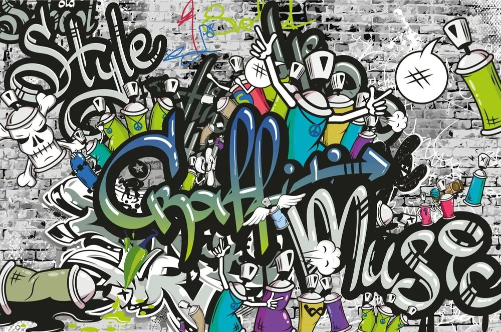 Carta da parati autoadesiva – Parete graffiti stilosa