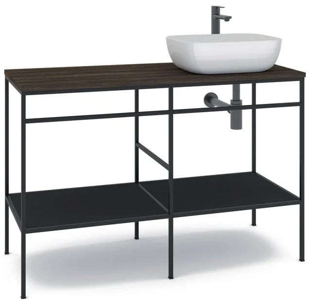 Mobile sottolavabo e lavabo Outline nero L 120 x H 92 x P 45.5 cm 1 vasca