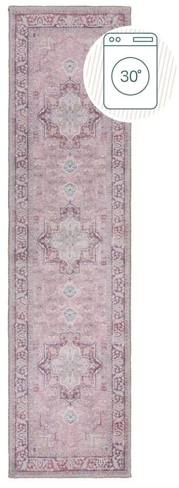 Passatoia lavabile rosso chiaro con fibra riciclata 60x230 cm Windsor - Flair Rugs