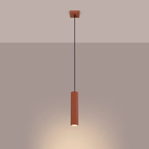 Sollux SL.1630 - Lampadario a sospensione con filo KARBON 1xGU10/10W/230V rosso