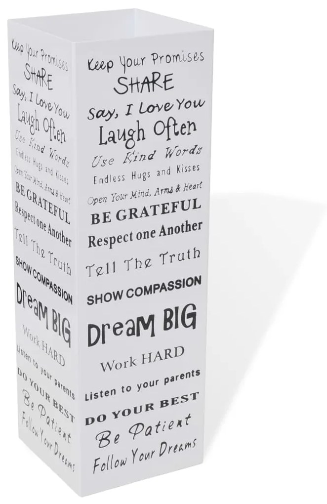 Portaombrelli Bastoni Passeggio Quadrato Acciaio 48,5 Cm Bianco /