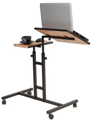 Tavolo regolabile GLEN 87x67 cm marrone/nero