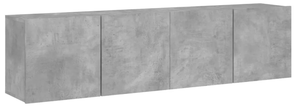 Mobili tv a parete 2pz grigio cemento 80x30x41 cm