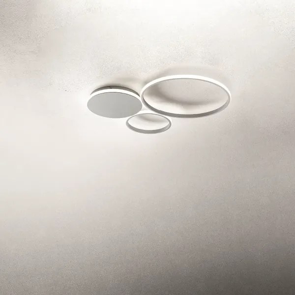 Plafoniera LED POIS in metallo verniciato 73x75 cm Silver
