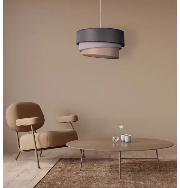 Duolla - Lampadario a sospensione con filo TRIO 1xE27/40W/230V diametro 45 cm antracite/grigio/marrone