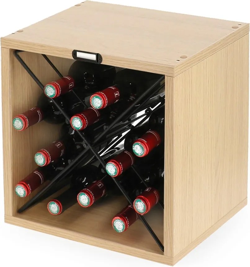 Portabottiglie in frassino di colore naturale numero di bottiglie 12 36,5x36x29 cm Macon - Compactor