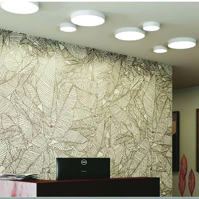 Plafoniera LED design KLIO, bianco Ø 21 cm, luce naturale INTEC