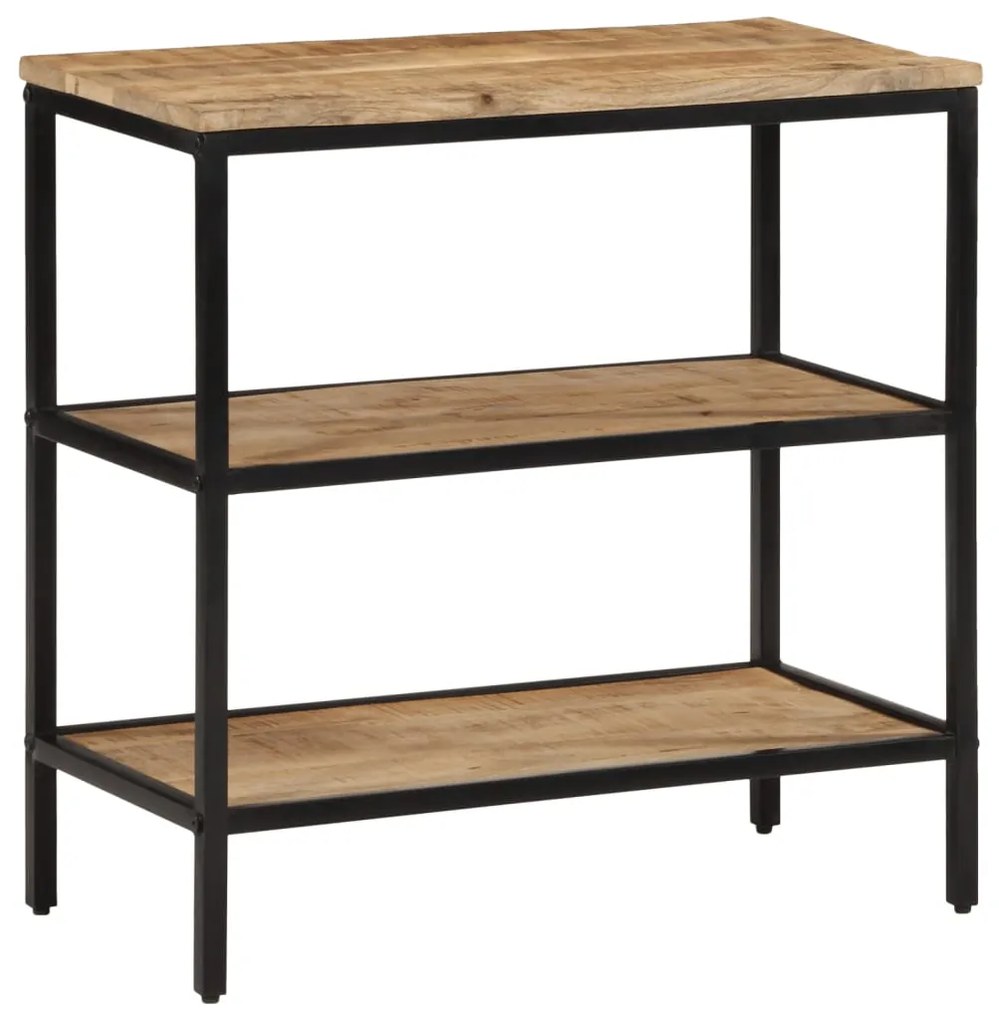 Tavolo Consolle 70x35x70 Cm İn Legno Massello Di Mango Grezzo /