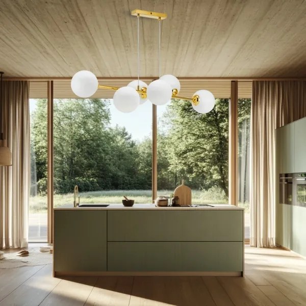 Lampadario a sospensione con filo 6xE27/35W/230V oro