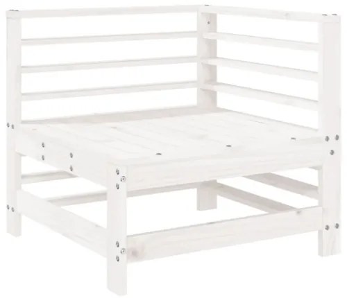 Set Salotto da Giardino 6 pz Bianco in Legno Massello di Pino