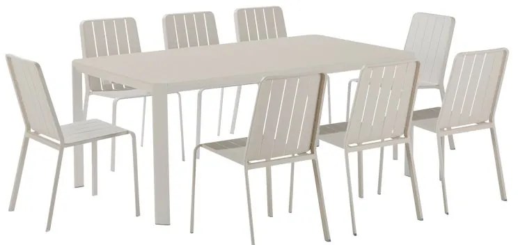 Tavolo da giardino allungabile Idaho NATERIAL in alluminio beige per 8 persone 180/240x100cm