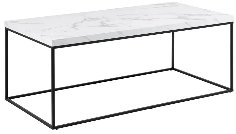 Tavolino bianco con piano in marmo 55x110 cm Barossa - Actona