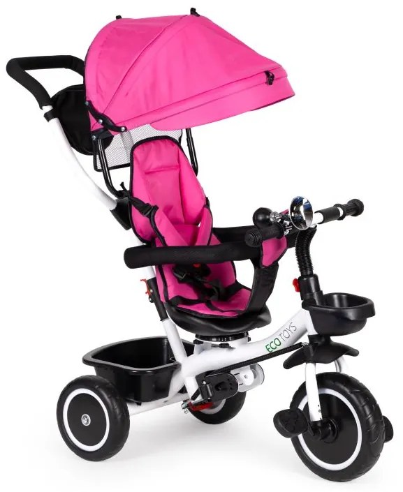 Triciclo, passeggino in rosa scuro ECOTOYS