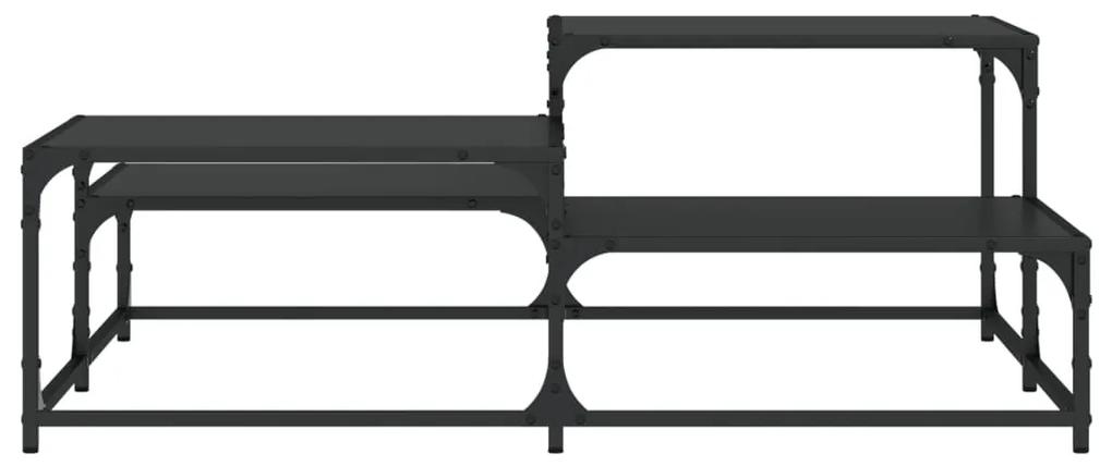 Tavolino da salotto nero 107x107x40 cm in legno multistrato