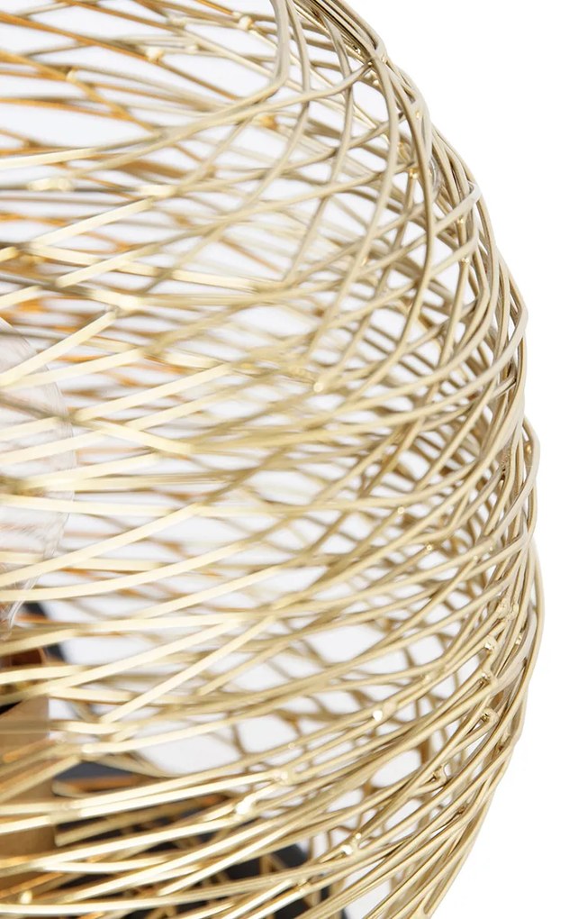 Lampada da tavolo di design dorata con nero 20 cm - Sarella