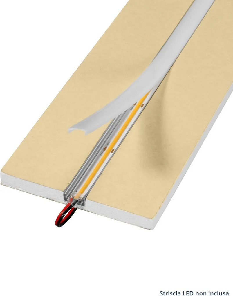 Cartongesso con Profilo in alluminio Integrato - Resistente all'Umidità Variante Lunghezza 1 Metro