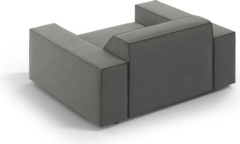 Poltrona grigia con rivestimento in velluto Jodie – Micadoni Home