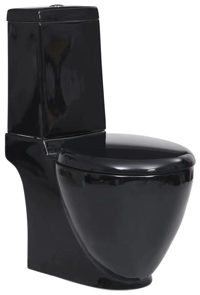 Vaso Wc İn Ceramica Da Bagno Rotondo Base Con Scarico Nero /