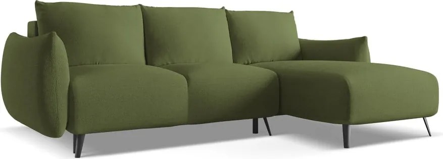 Divano angolare verde (con penisola a destra) Malie – Makamii