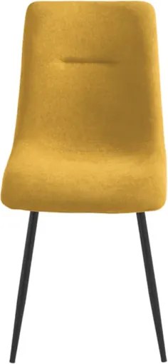 Sedia da pranzo in tessuto Giallo gambe metallo Nero - MANDY 2 sedie