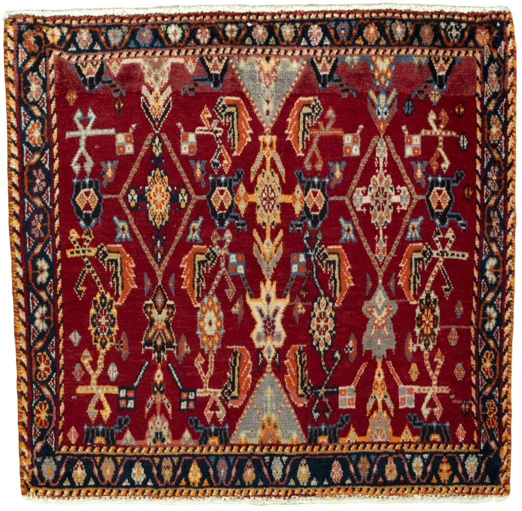 Shiraz Tappeto persiano 70x60 Rosso (Iran) Annodato A Mano