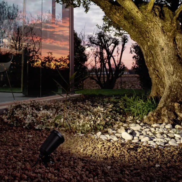 Lampada spot GOA proiettore da terra esterno 8x28 cm in abs e policarbonato