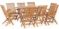 Set da Pranzo da Giardino 9 pz Pieghevole in Massello di Teak 3059971