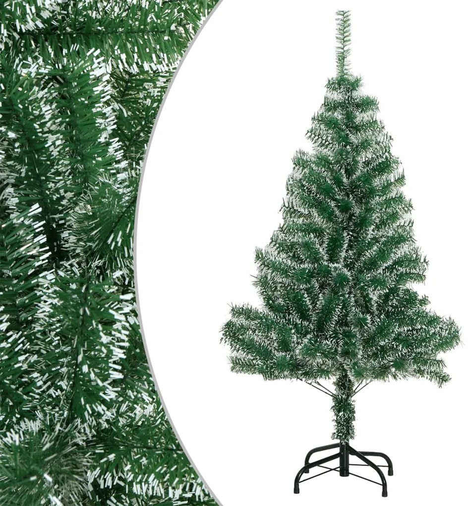 Albero di Natale Artificiale con Neve Fioccata Verde, 120 cm