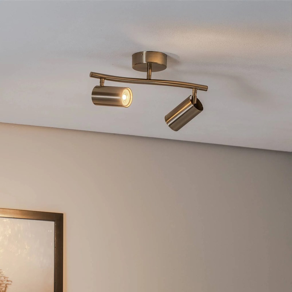 Lucea Faretto da soffitto Spotte, ottone anticato, a 2 luci