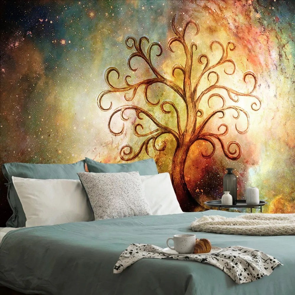 Carta da parati – Albero della vita con astrazione cosmica
