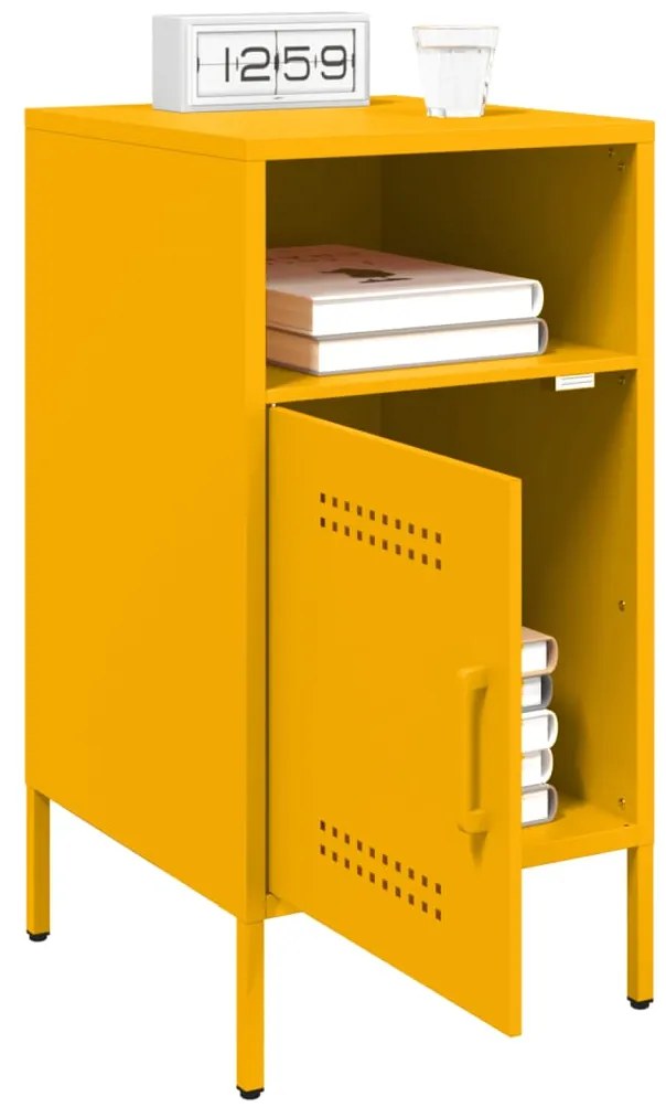 Comodini 2pz giallo senape 36x39x68cm acciaio laminato a freddo