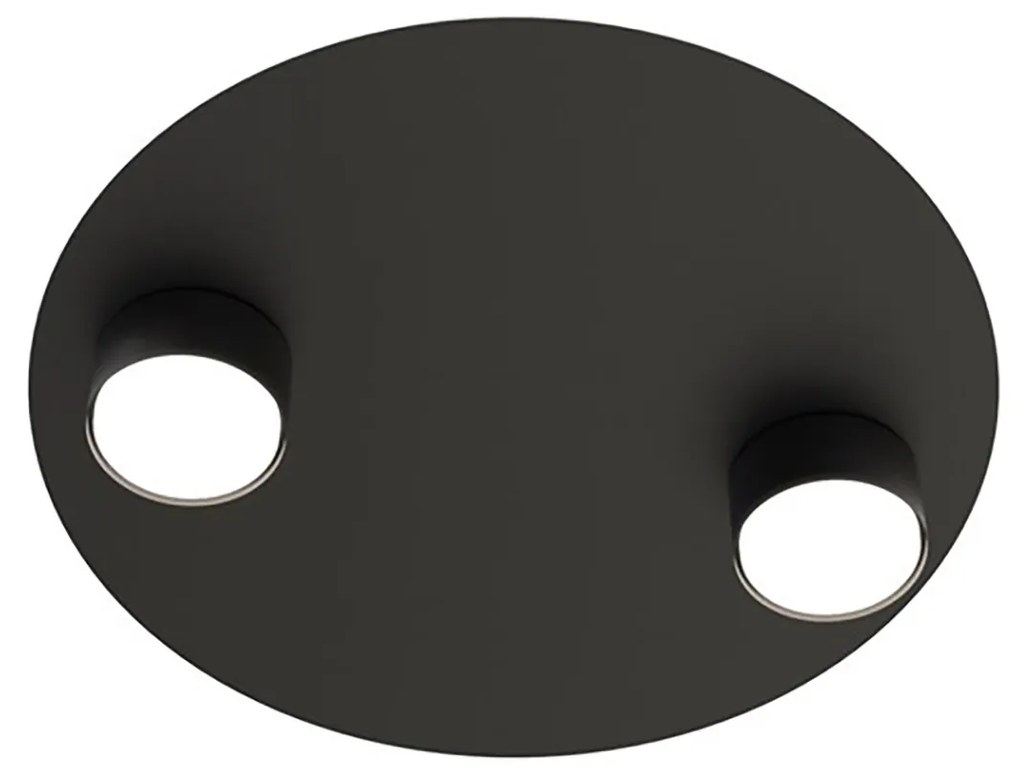 Plafoniera Moderna Dioniso Acciaio Nero 2 Luci Gx53 Ip20