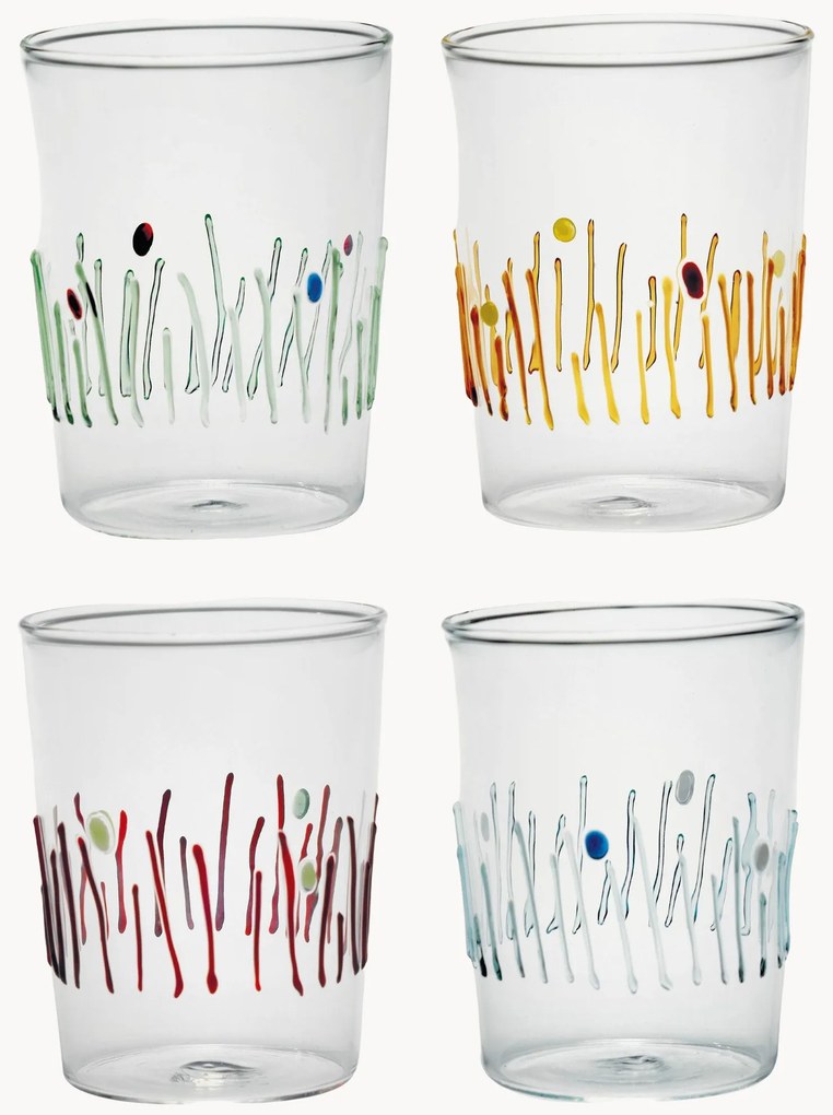 Set 4 bicchieri acqua fatti a mano 4 Stagioni