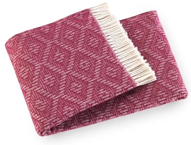 Plaid rosa scuro con contenuto di cotone , 140 x 180 cm Aisha - Euromant