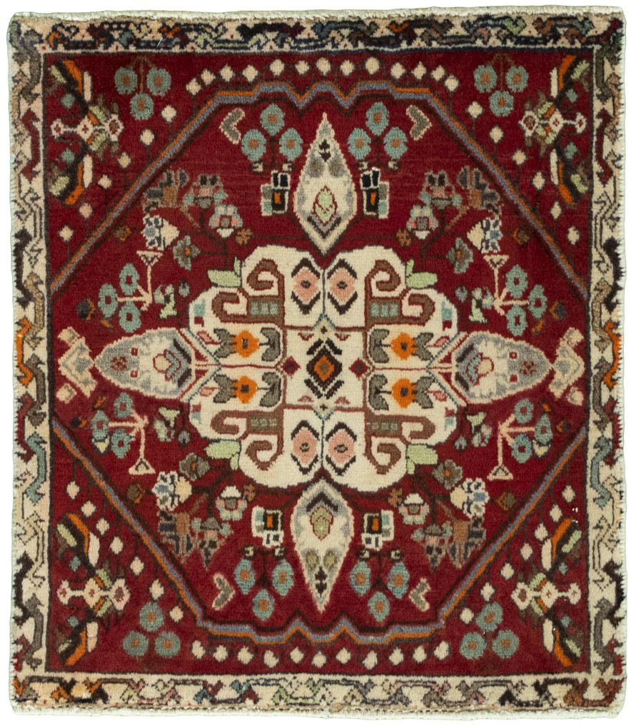 Shiraz Tappeto 60x60 Rosso (Iran) Annodato A Mano