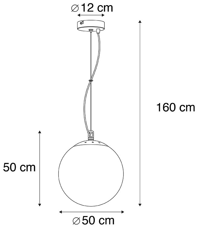 Lampada a sospensione scandinava vetro opalino 50cm - Ball 50