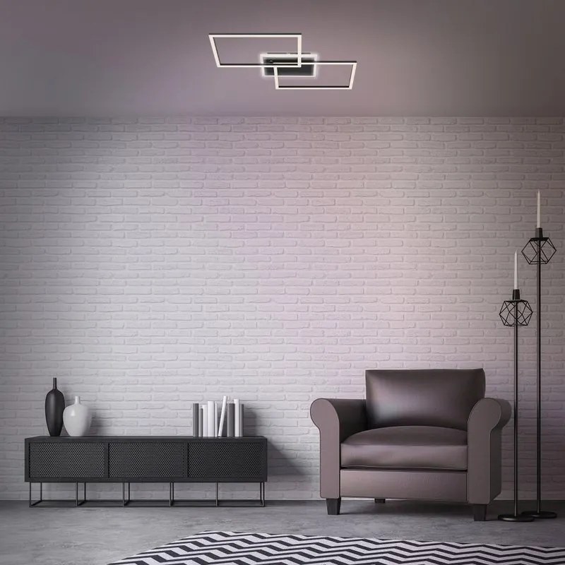 Plafoniera LED moderno Frame, nero50 cm
