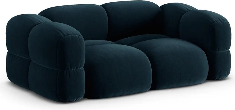 Divano blu scuro con rivestimento in velluto 210 cm Loretto – Cosmopolitan Design