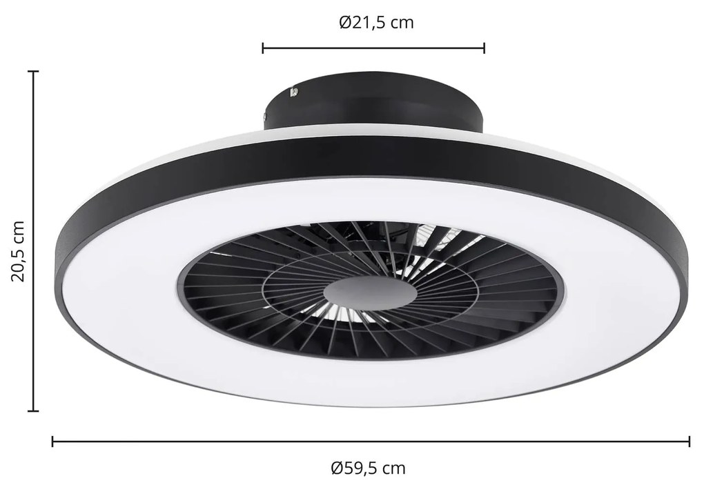 Starluna Orligo ventilatore a pale LED, nero