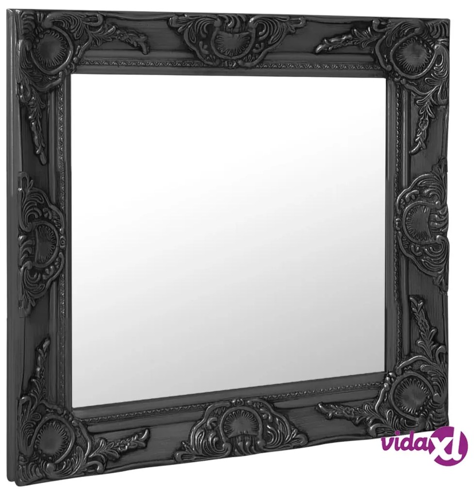 vidaXL Specchio da Parete Stile Barocco 60x60 cm Nero
