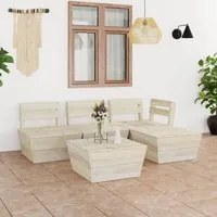 Set Divani da Giardino su Pallet 5 pz in Legno Abete Impregnato cod mxl 43411