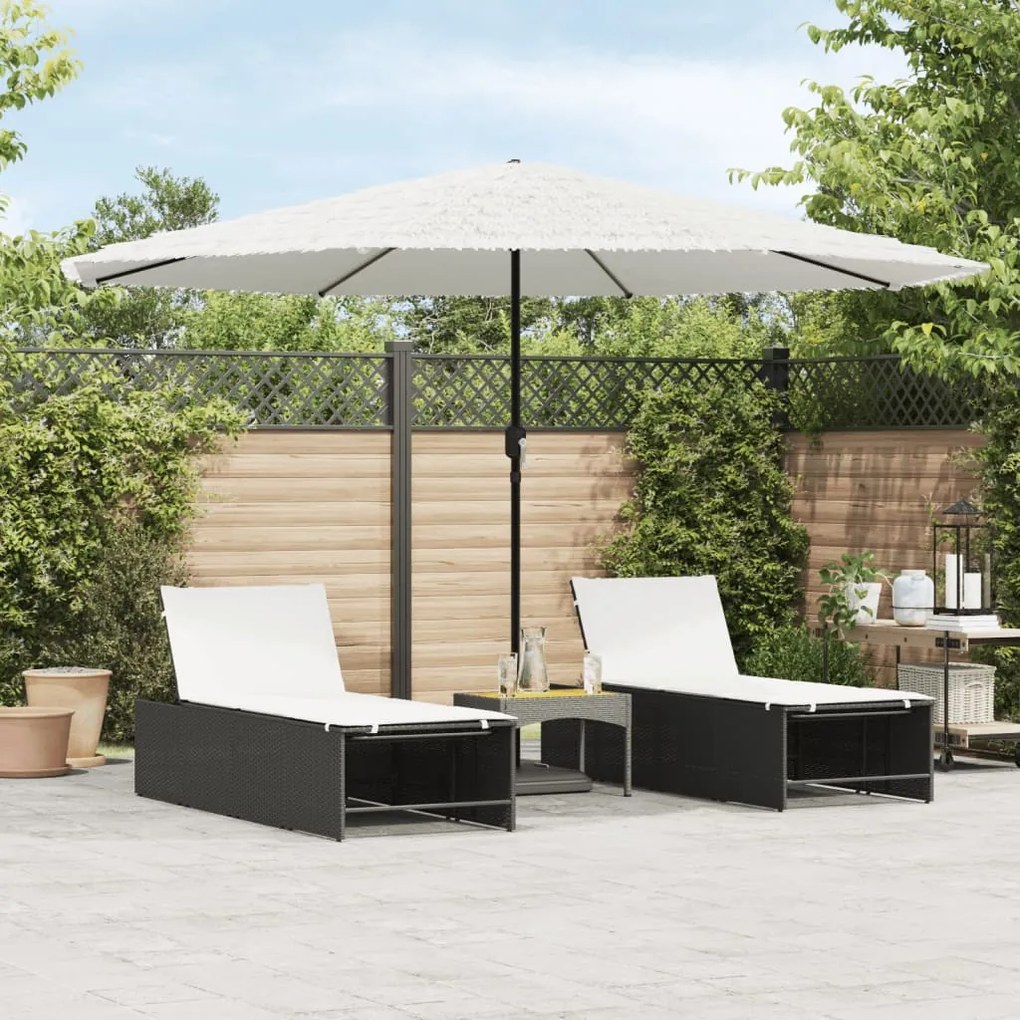 Ombrellone Giardino Con Palo İn Acciaio Bianco 388x388x248 Cm /
